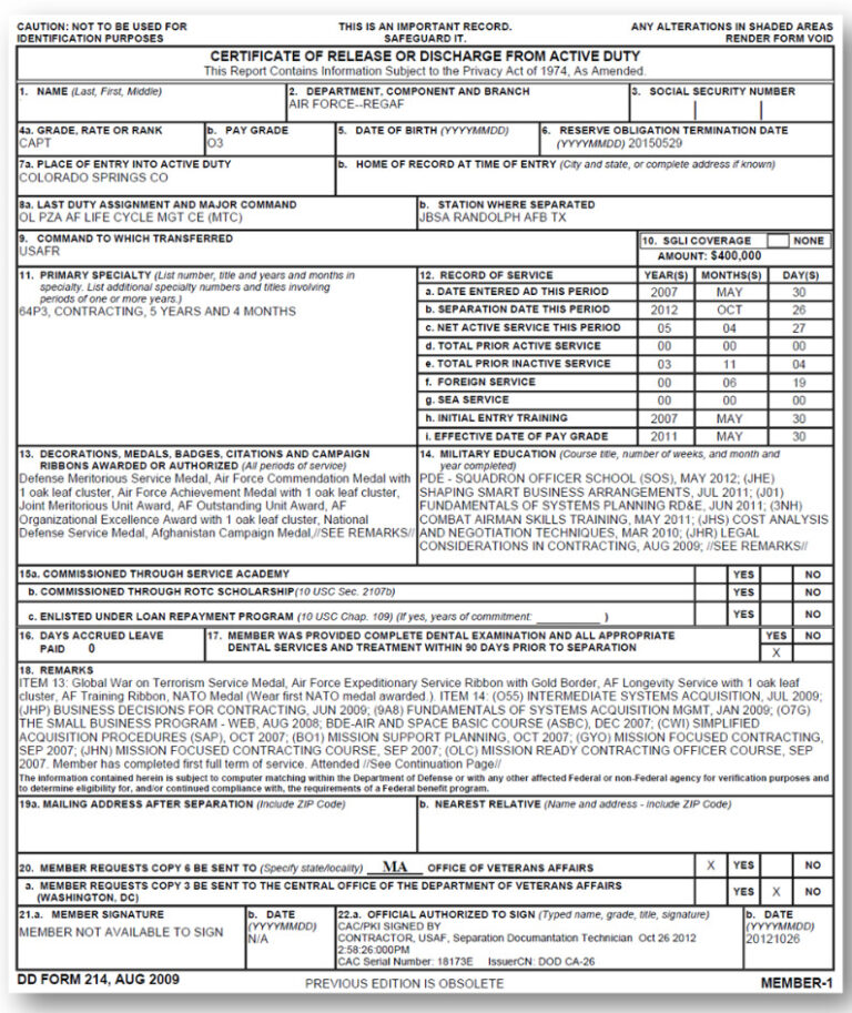 Purpose Of SCRACVS And Steps To Obtain DD Form 214