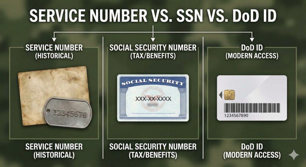 Service Number Versus Social Security Number Versus DoD ID