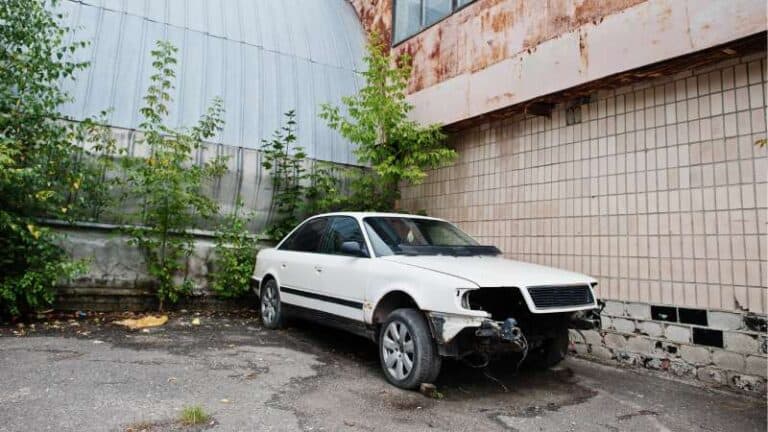 Abandoned vehicle on private property in Missouri awaiting title process